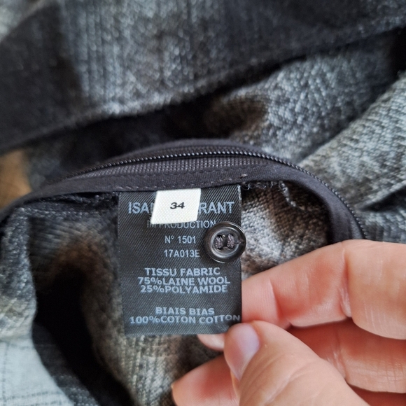 Isabel Marant Womens Wool Blend Short Sleeve Knee-length Plaid Dress Size 34 (2) - Picture 6 of 11